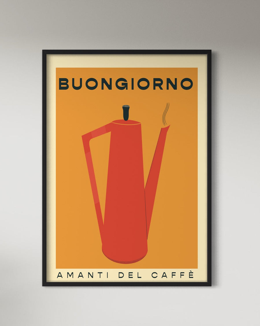 Premium Retro Coffee Art Print, Vibrant Kitchen Decor, Handcrafted Framed Option, UK Printed on 230gsm Paper by Little Egret Design at brixbailey.com