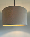 Cream Velvet & William Morris Blue Willow Leaves Double Sided Drum Lampshade | Handmade Ceiling Light Shade | Bespoke UK