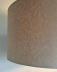 Cream Velvet & William Morris Blue Willow Leaves Double Sided Drum Lampshade | Handmade Ceiling Light Shade | Bespoke UK