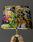 Mustard Flowers Velvet Lampshade | French Drum Ceiling Light Shade | Bespoke Handmade Empire Lampshade