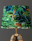 Big Cat Velvet Lampshade | French Drum Ceiling Light Shade | Bespoke Handmade Empire Lampshade