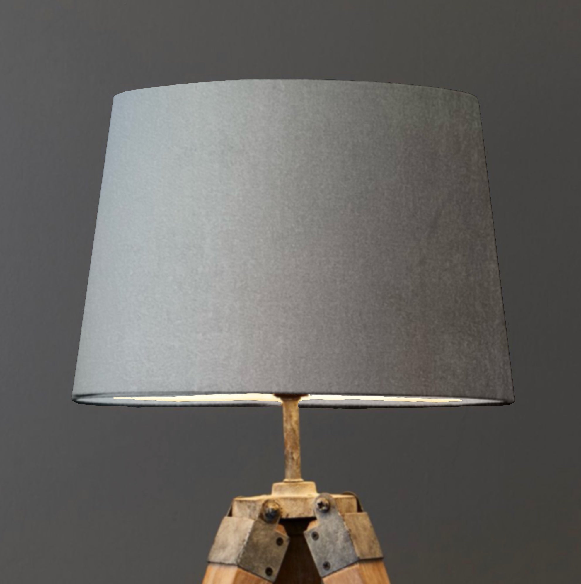 Grey Velvet Lampshade | French Drum Ceiling Light Shade | Bespoke Handmade Empire Lampshade