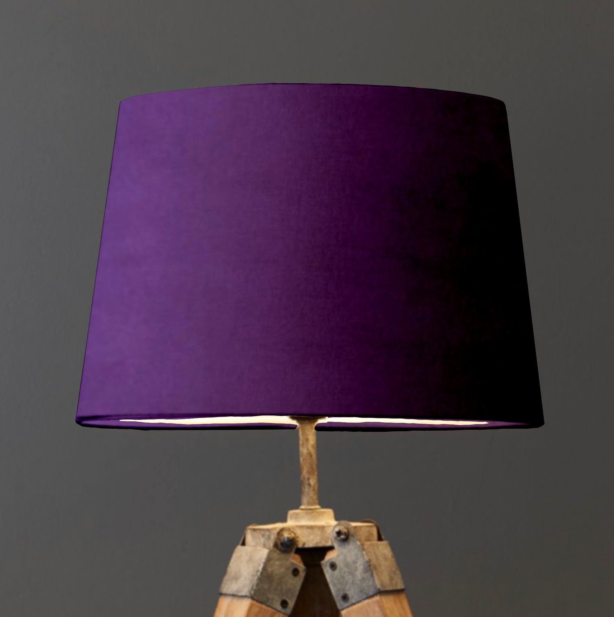 Purple Velvet Lampshade | French Drum Ceiling Light Shade | Bespoke Handmade Empire Lampshade