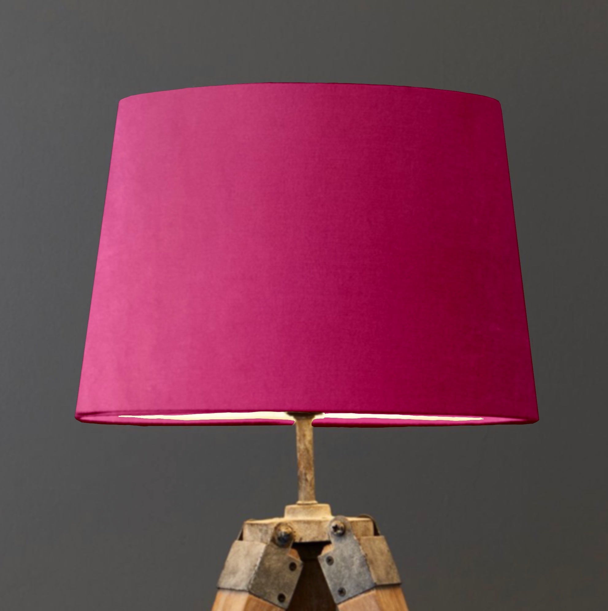 Hot Pink Velvet Lampshade | French Drum Ceiling Light Shade | Bespoke Handmade Empire Lampshade