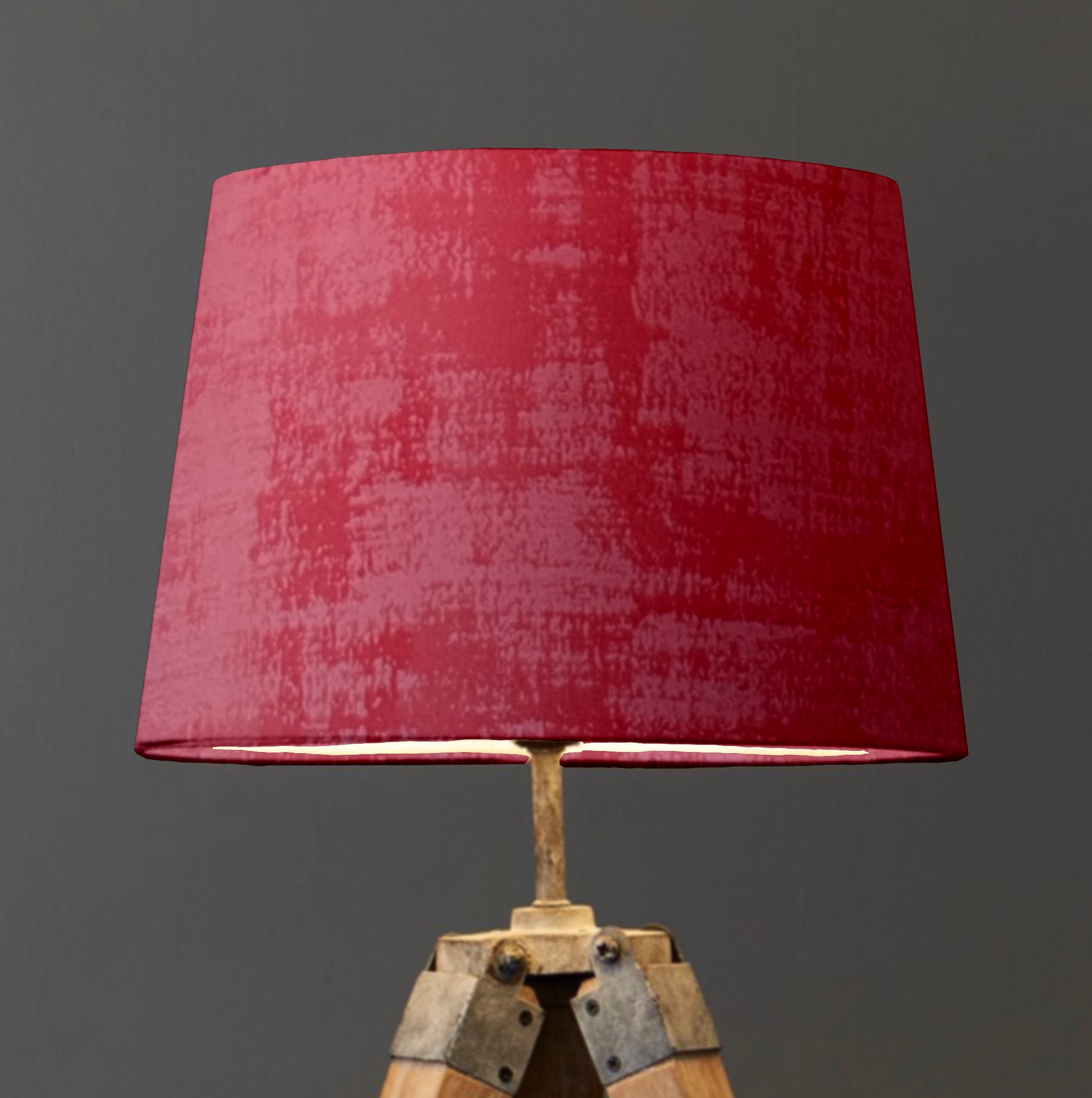 Textured Coral Velvet French Drum Lampshade | Handmade Ceiling Light Shade | UK