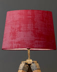 Textured Coral Velvet French Drum Lampshade | Handmade Ceiling Light Shade | UK