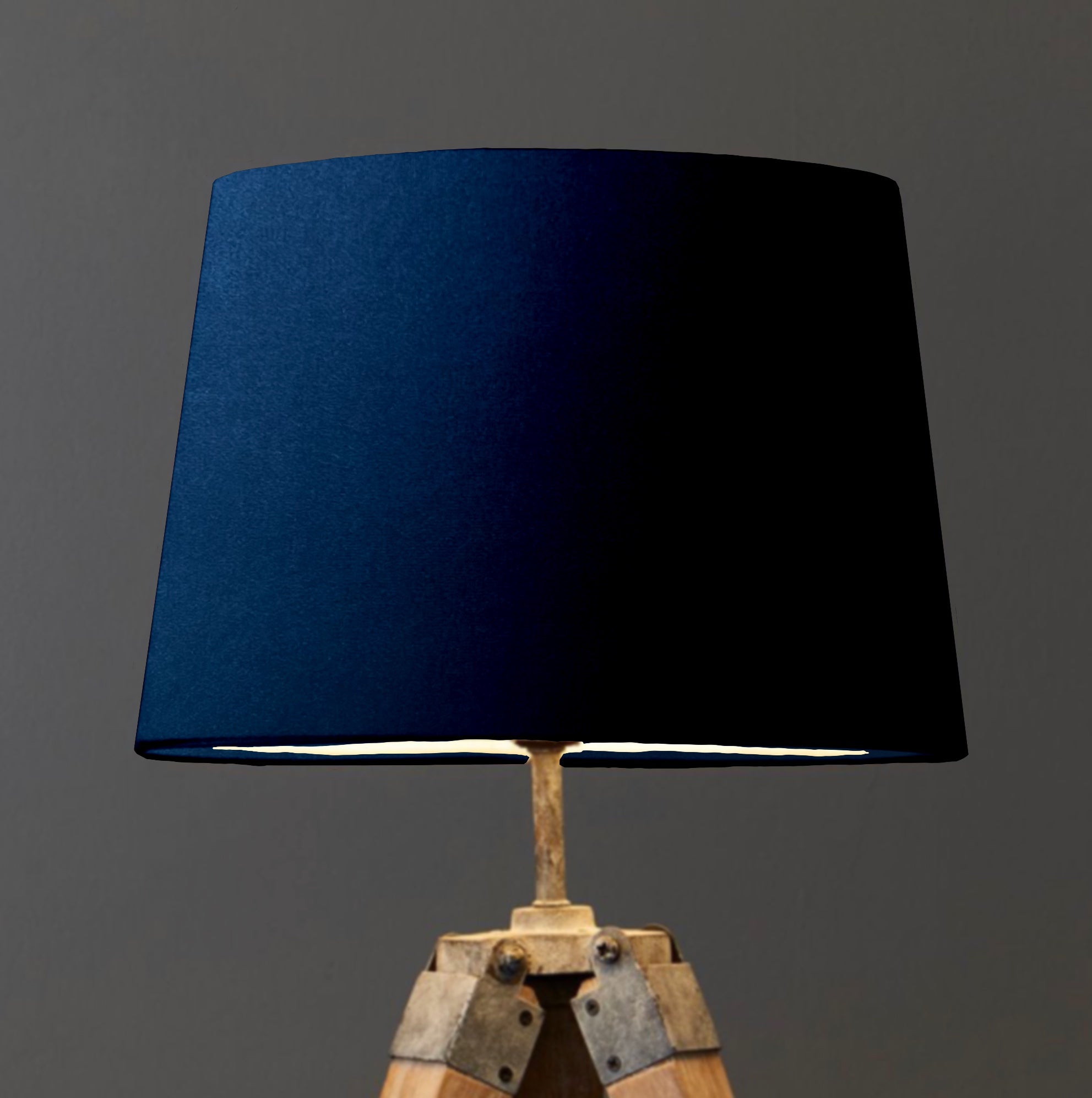 Navy Velvet Lampshade | French Drum Ceiling Light Shade | Bespoke Handmade Empire Lampshade