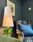 Ecru wiggle cone lampshade, extra tall lampshade