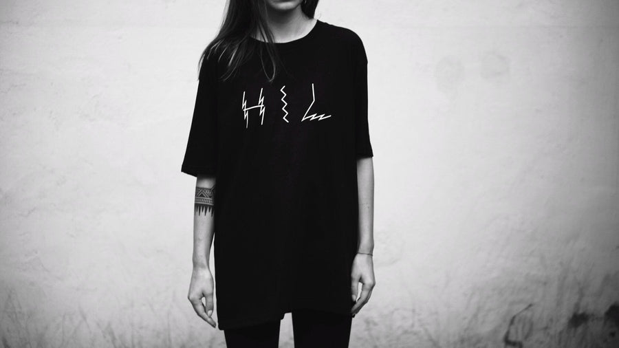 Limited edition black tee, premium handprinted organic cotton, stylish Helsinki design, luxury unisex fit by WWOOLLFF CO. at brixbailey.com
