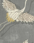 Flying birds drum lampshade/ ceiling shade, in slate, with a white lining