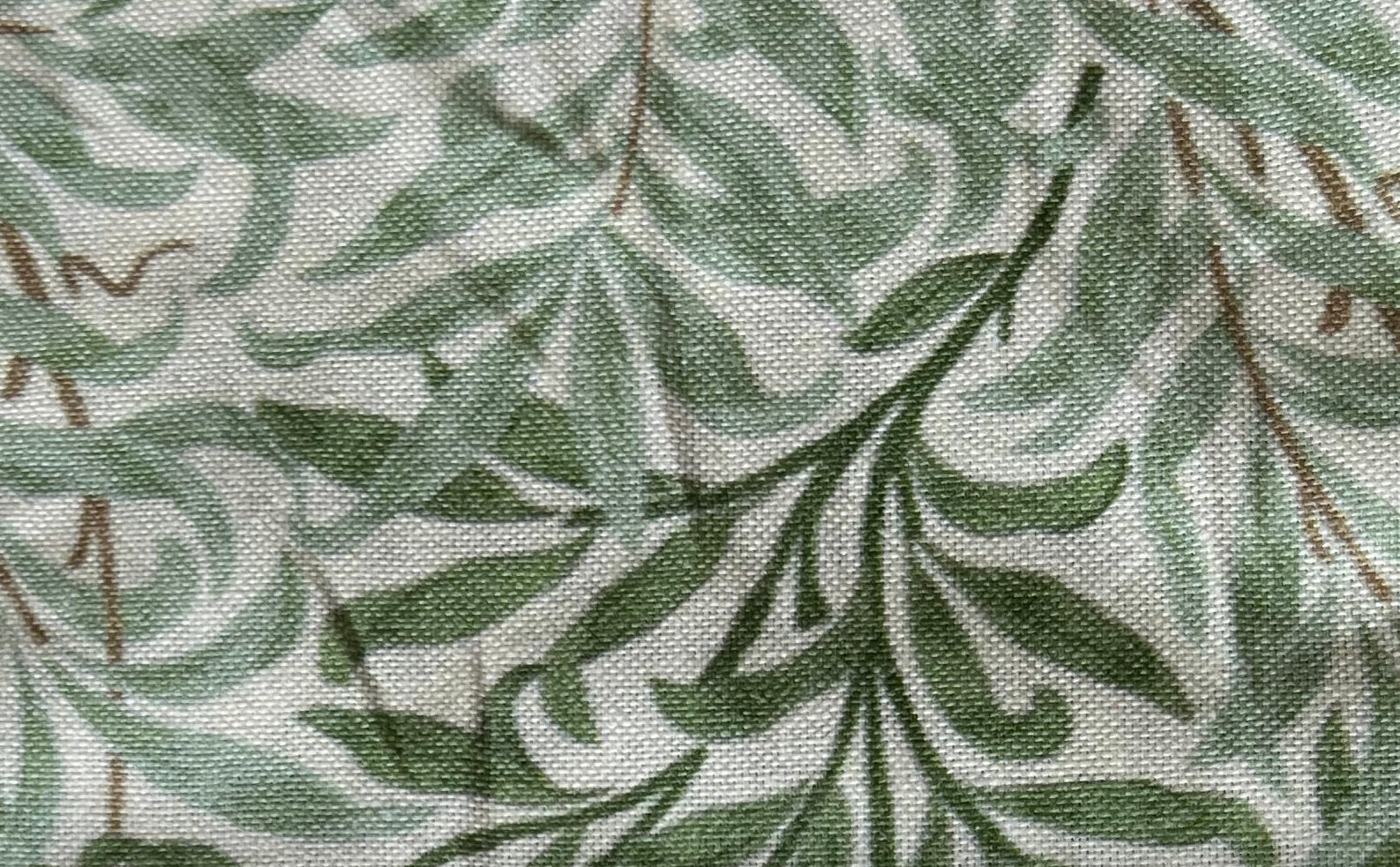 William Morris Sage willow cotton drum lampshade/ ceiling shade with a white lining