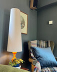 Cream Velvet Lampshade | Extra Tall Cone Light Shade | Bespoke Handmade UK