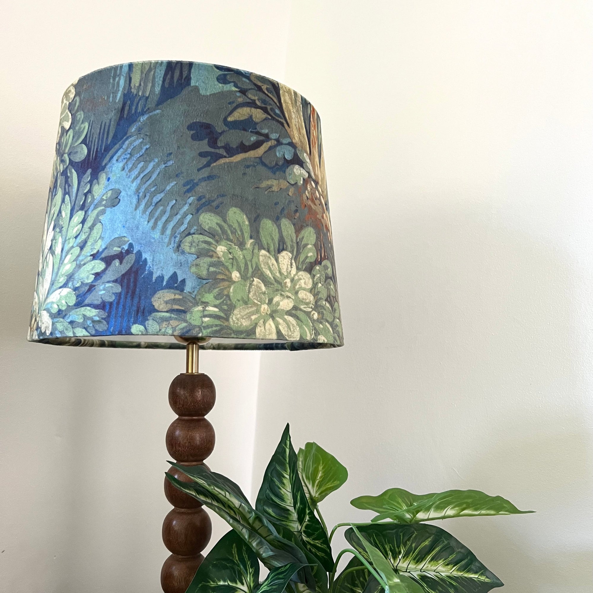 Forbidden Forest Velvet Lampshade | French Drum Ceiling Light Shade | Bespoke Handmade Empire Lampshade