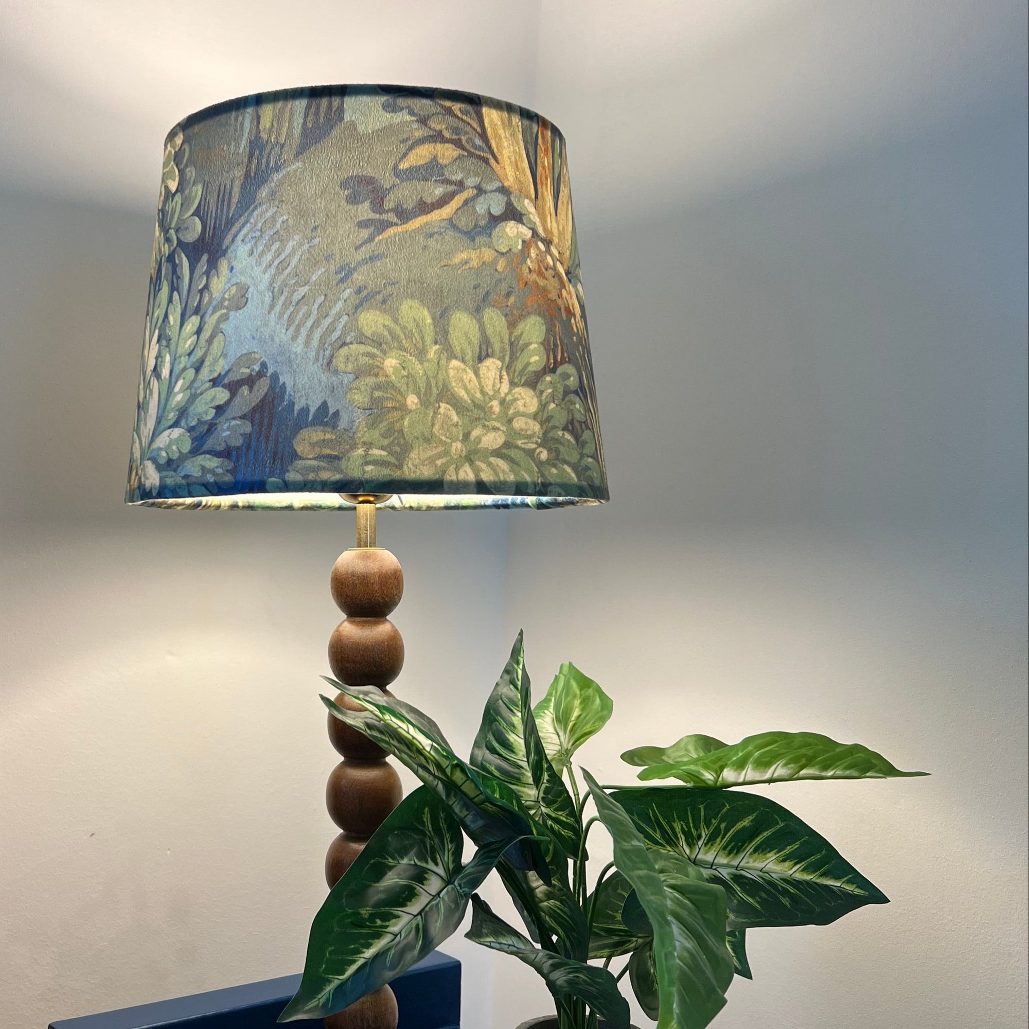 Forbidden Forest Velvet Lampshade | French Drum Ceiling Light Shade | Bespoke Handmade Empire Lampshade