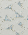 Flying Birds Cream Cotton Lampshade | Extra Tall Cylinder Ceiling Light Shade | Bespoke Handmade UK