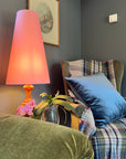 Light Pink Cotton Lampshade | Extra Tall Cone Light Shade | Bespoke Handmade UK