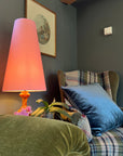 Light Pink Cotton Lampshade | Extra Tall Cone Light Shade | Bespoke Handmade UK