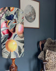 Summer fruit Velvet cylinder lampshade, extra tall lampshade