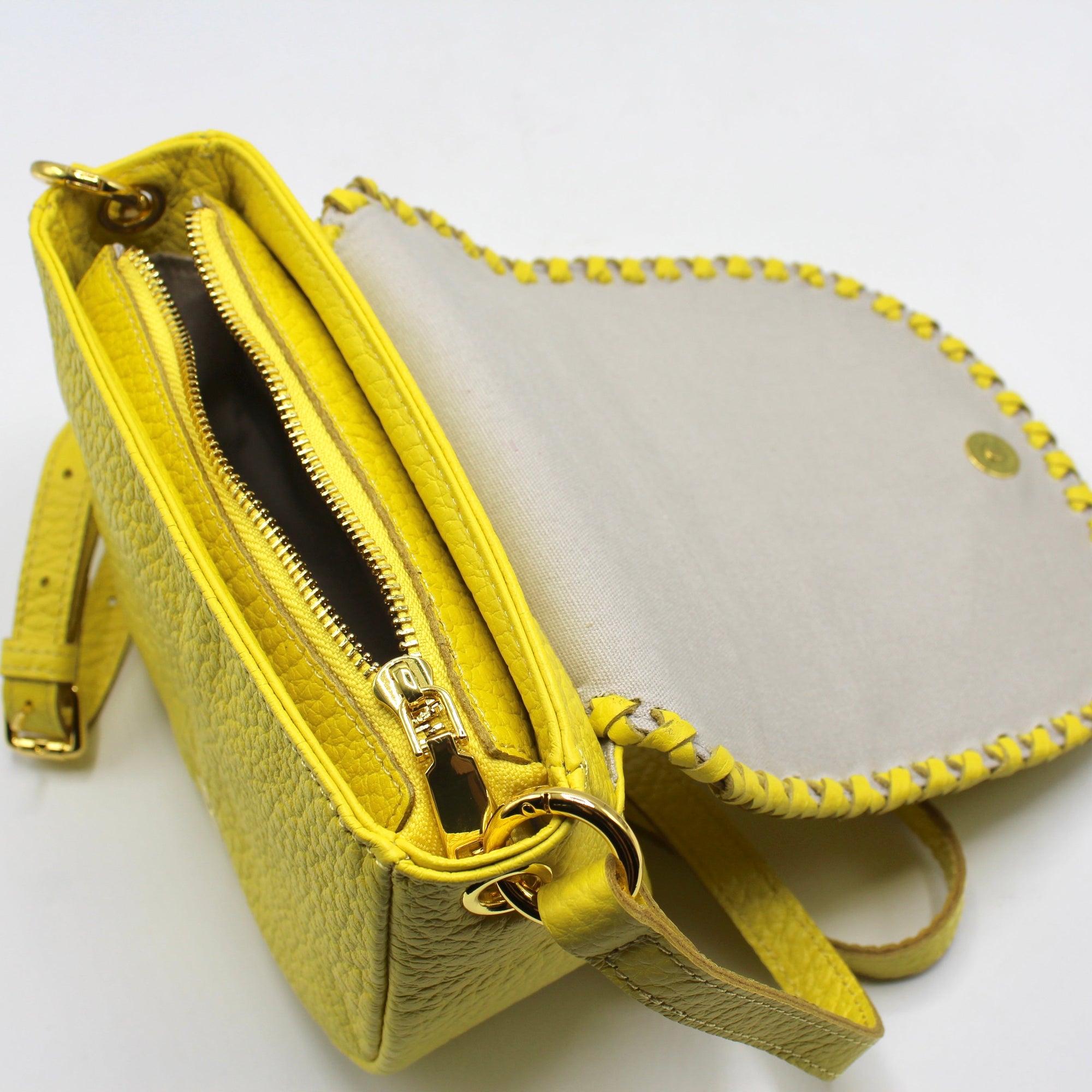 Handmade Recycled Leather Bag - Adjustable Handle, 15cm Tall, 19cm Wide, Durable &amp; Eco-Friendly by Sook Stainable at brixbailey.com