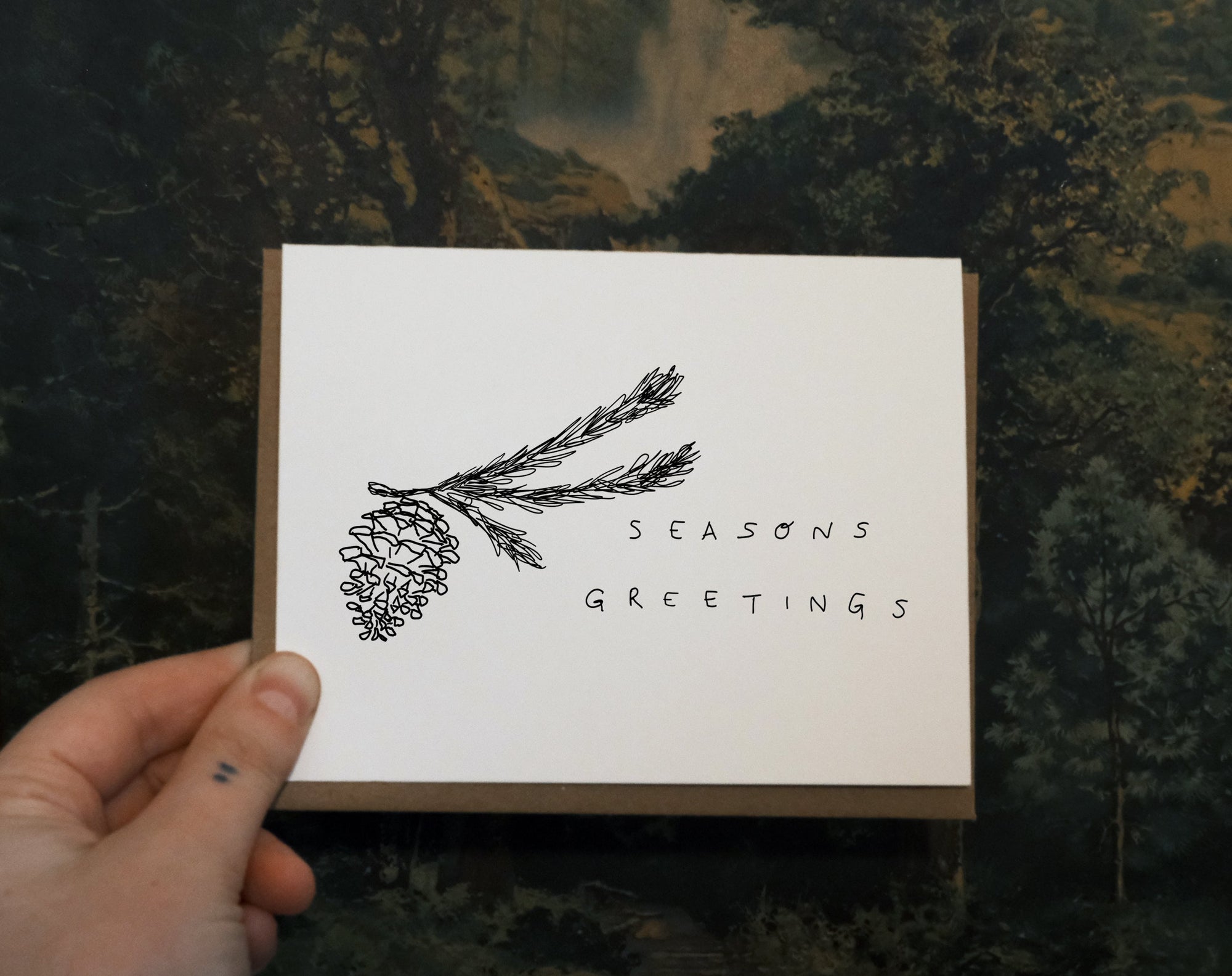 Pine Cone Holiday Greeting Card-0