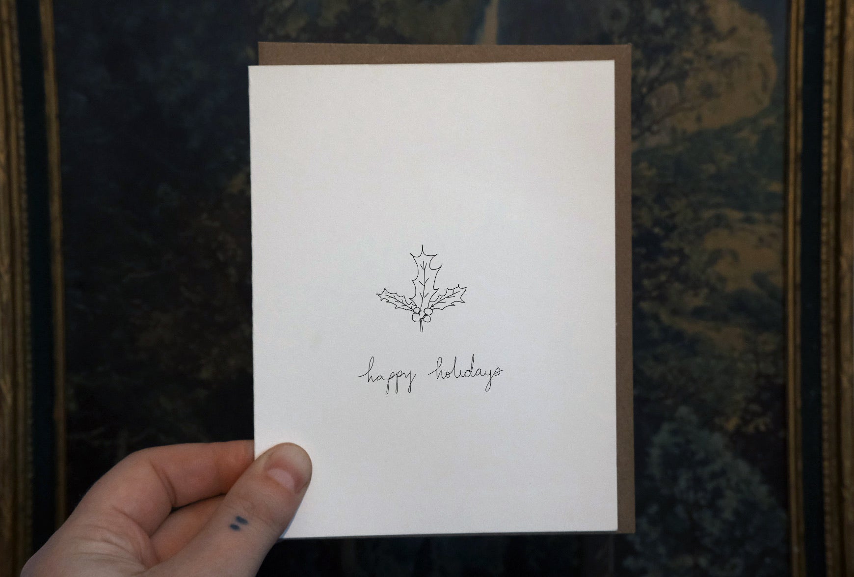 Christmas Holly Greeting Card-0