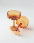 Handblown Hammered Coupe Cocktail Glass Pair-5