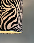 Zebra cotton drum lampshade/ ceiling shade with a white lining