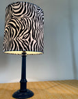 Zebra cotton drum lampshade/ ceiling shade with a white lining