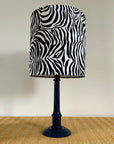 Zebra cotton drum lampshade/ ceiling shade with a white lining