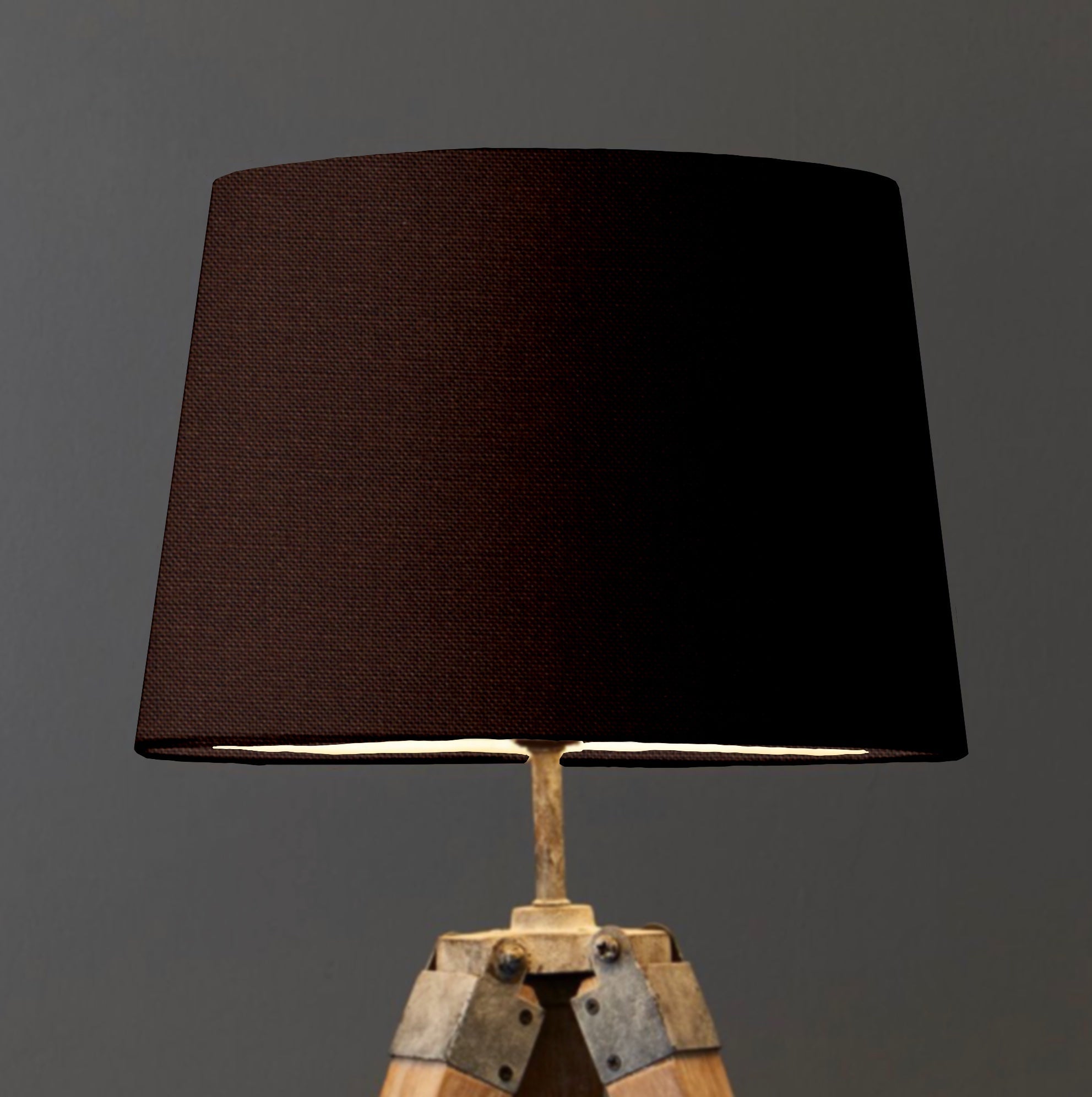 Brown Cotton French Drum Lampshade | Handmade Ceiling Light Shade | UK