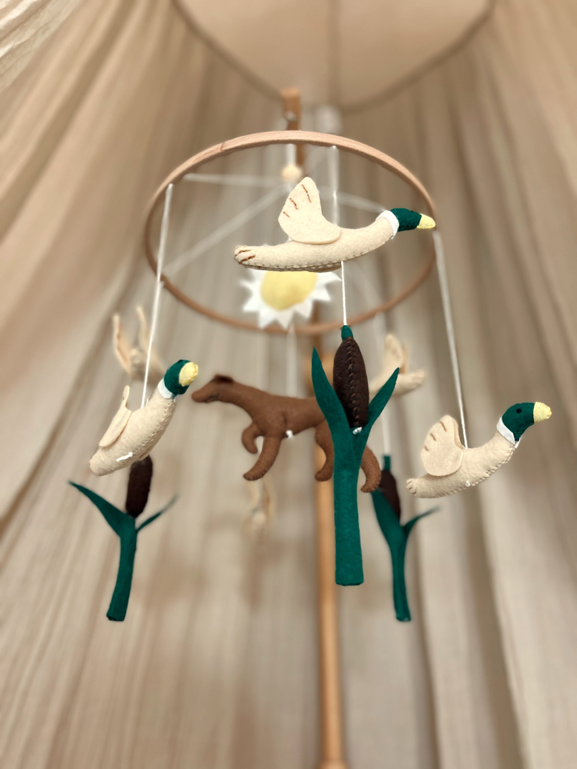 Handmade Dog &amp; Ducks babymobile