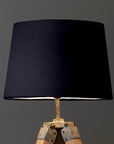 Black Cotton French Drum Lampshade | Handmade Ceiling Light Shade | UK