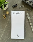 Black and White Floral List Pad