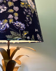 Navy Floral Velvet Lampshade | French Drum Ceiling Light Shade | Bespoke Handmade Empire Lampshade