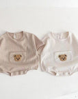 Waffle Bear Bodysuit Brown or Creme