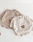 Waffle Bear Bodysuit Brown or Creme