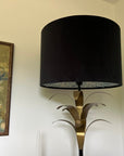 Black Velvet & William Morris Blue Willow Leaves Double Sided Drum Lampshade | Handmade Ceiling Light Shade | Bespoke UK