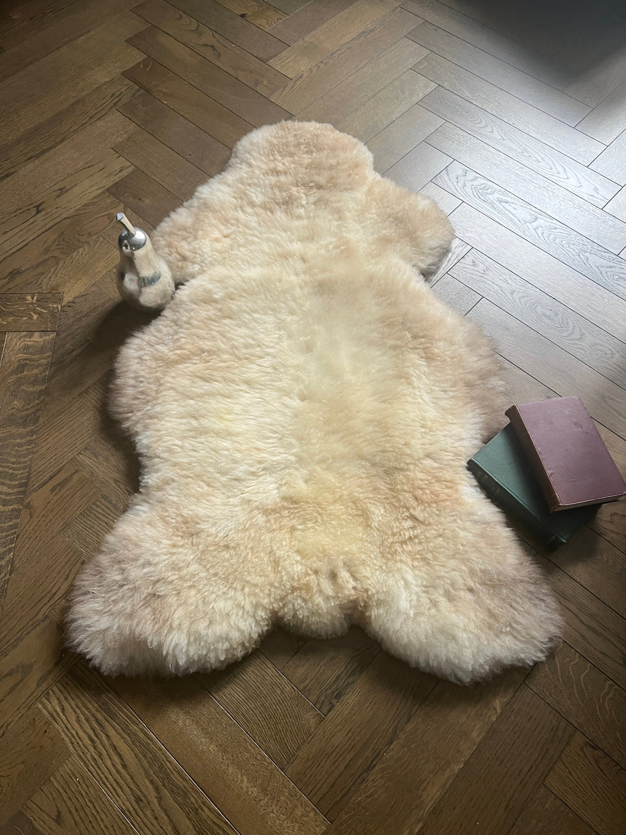British Rare Breed Sheepskin Hide Unique Champagne Mix Large