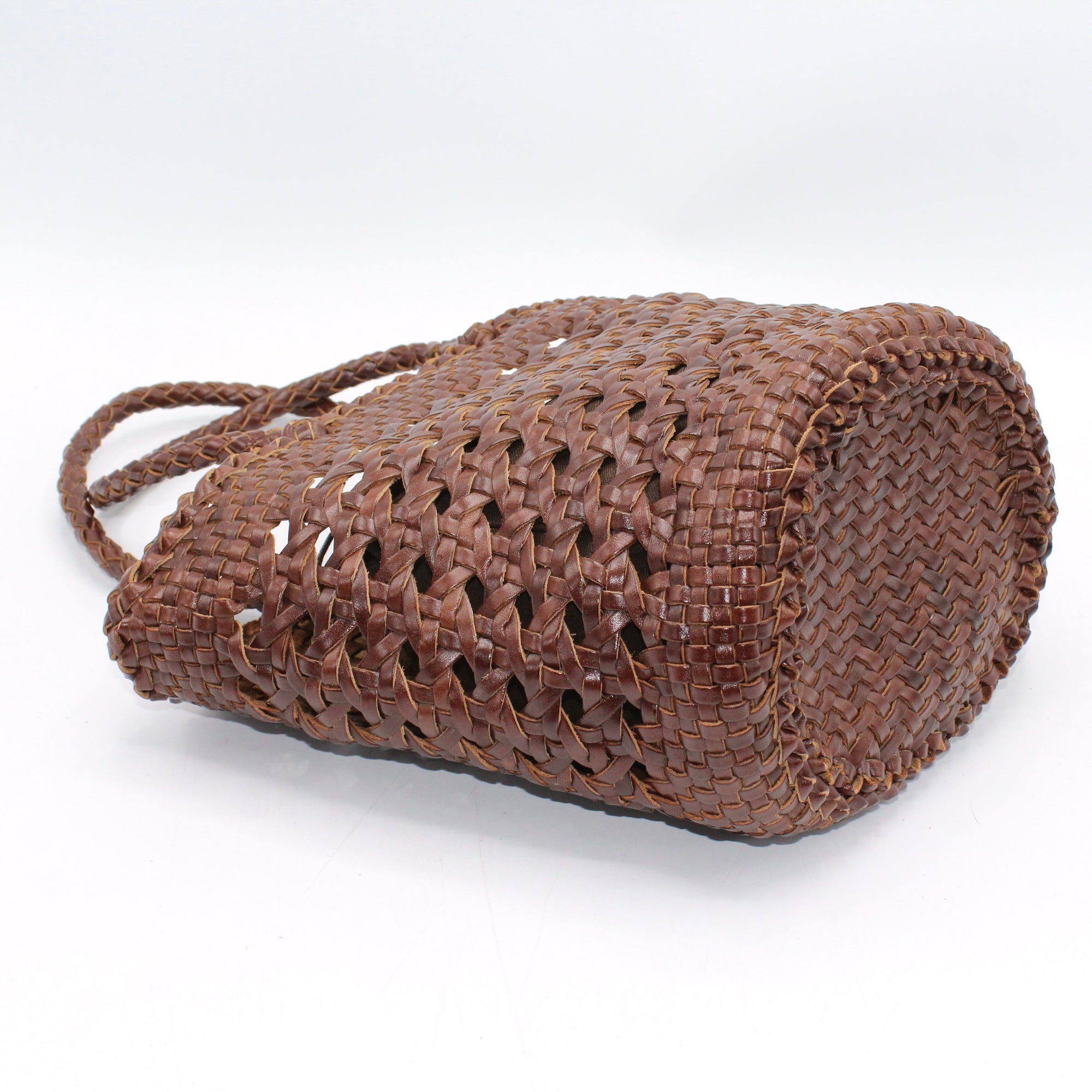 Handmade Leather Tote Bag - Genuine Top Grain Leather &amp; Cotton Canvas - 22cm Tall - Eco-Friendly &amp; Durable by Sook Stainable at brixbailey.com