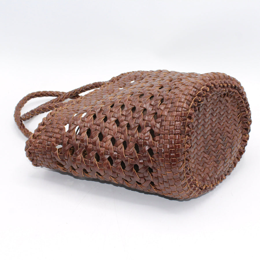 Handmade Leather Tote Bag - Genuine Top Grain Leather & Cotton Canvas - 22cm Tall - Eco-Friendly & Durable by Sook Stainable at brixbailey.com