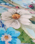 Spring Garden Velvet Lampshade | Extra Tall Cylinder Ceiling Light Shade | Bespoke Handmade UK
