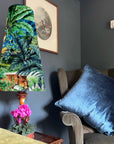 Big cat velvet cone lampshade, extra tall lampshade