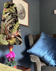Leopard palm trees Velvet cone lampshade, extra tall lampshade