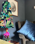 Rainforest Velvet cone lampshade, in multicoloured, extra tall lampshade