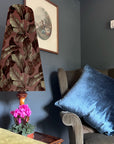 Pink leaves Velvet cone lampshade, extra tall lampshade
