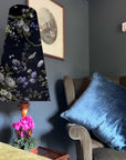 Midnight floral velvet cone lampshade, extra tall lampshade
