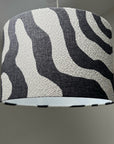 Black Wiggle drum lampshade /ceiling shade with a white lining
