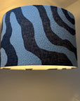 Black Wiggle drum lampshade /ceiling shade with a white lining