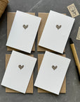 Small note cards with leopard print heart