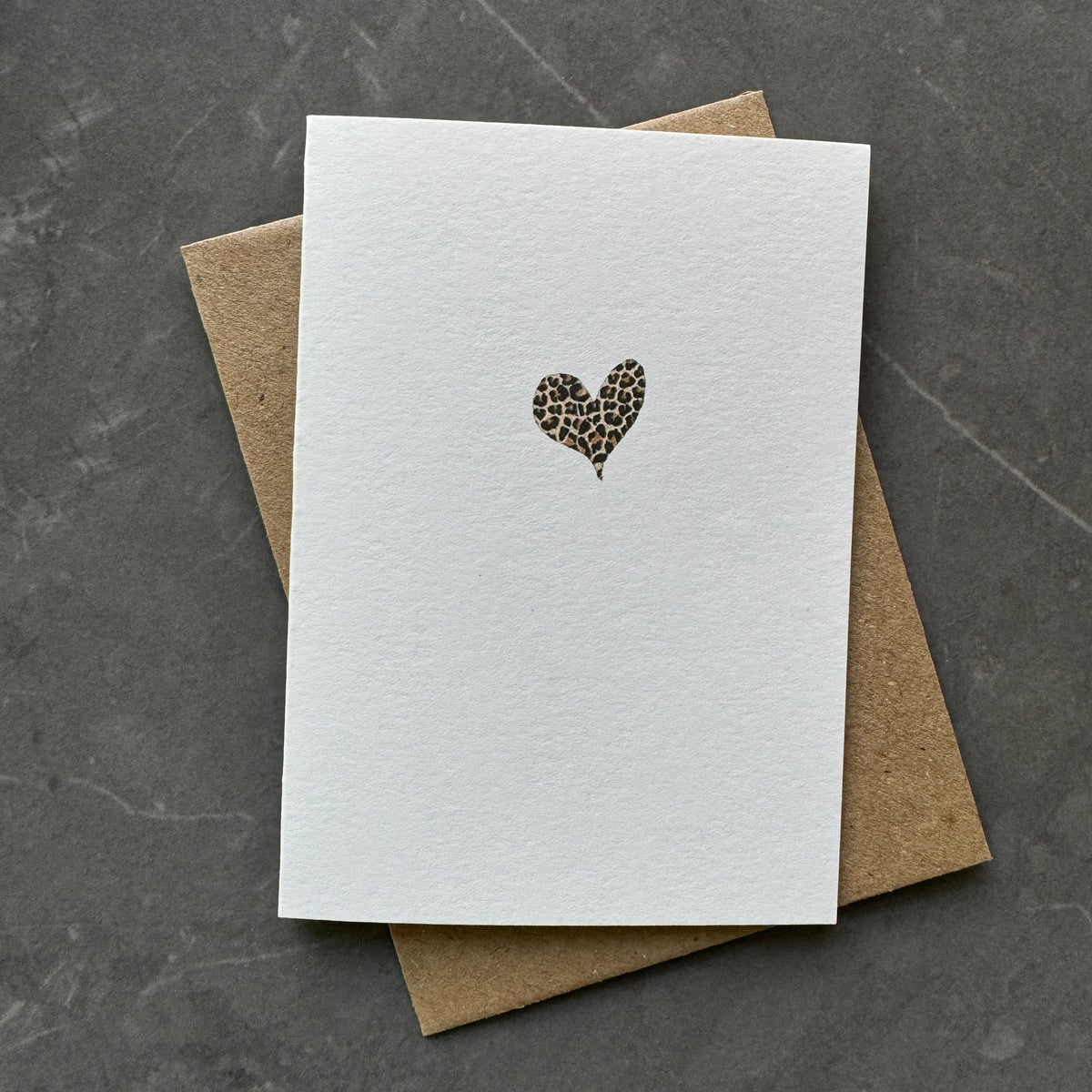 Small note cards with leopard print heart